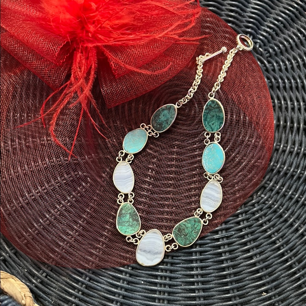 Elegant Sterling Silver and Turquoise Necklace